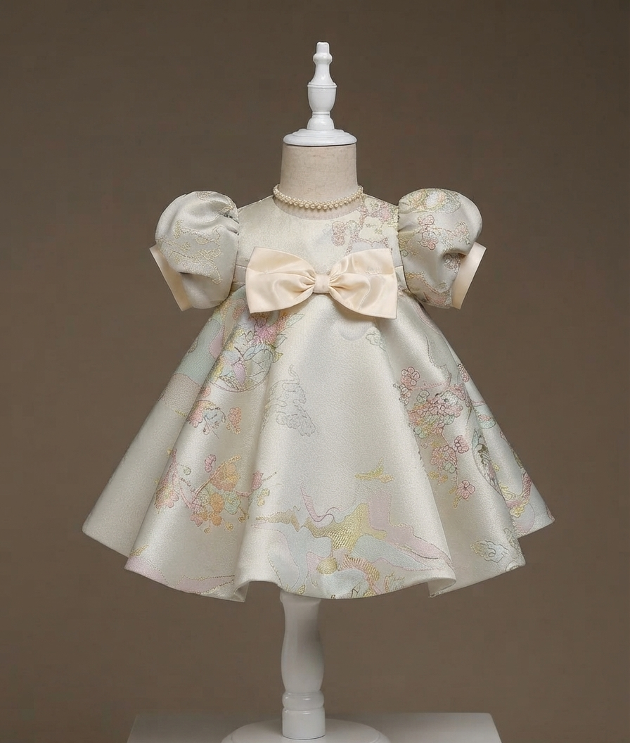 Celestial Pearl Brocade Dress