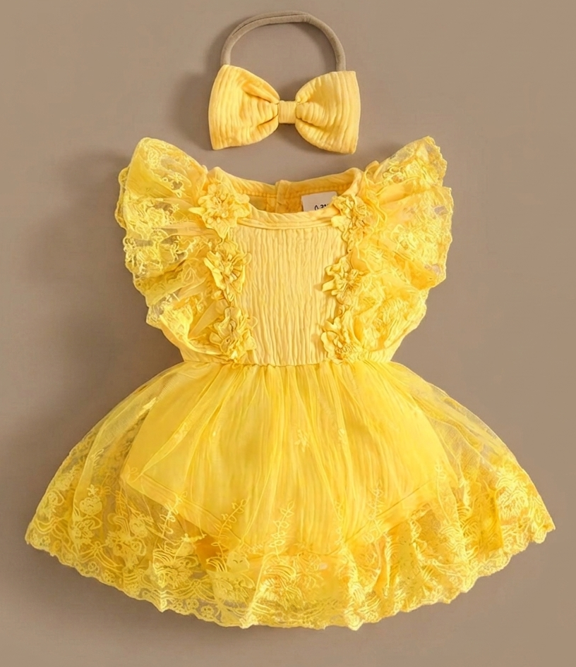 Organic cotton frock set with bet overlay