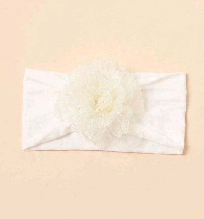 Organza Flower Headband - White