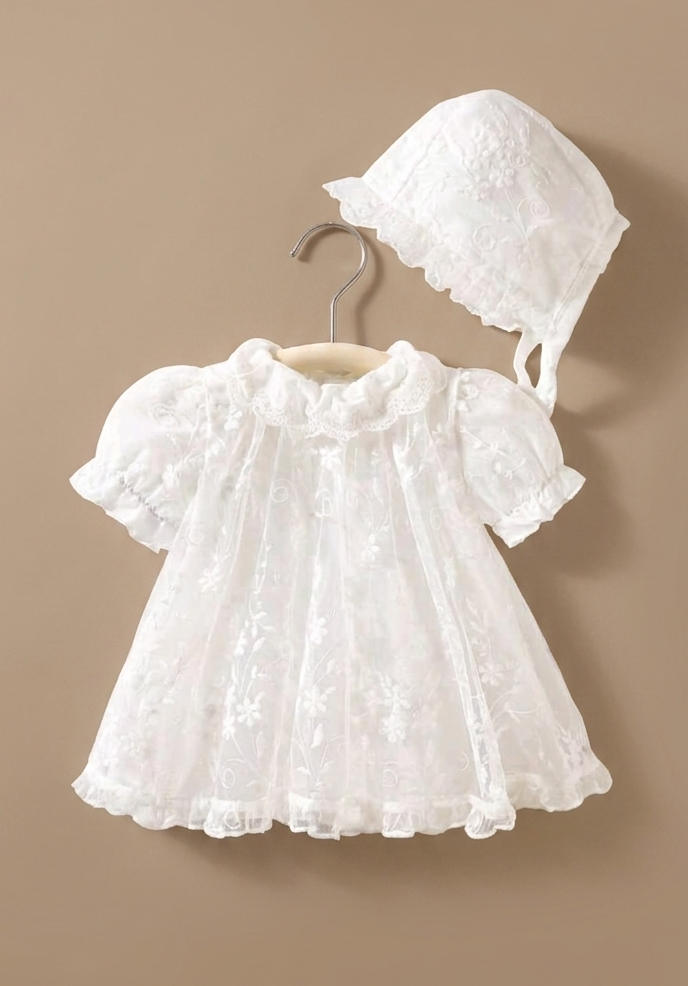 Baptismal Frock and Cap Set