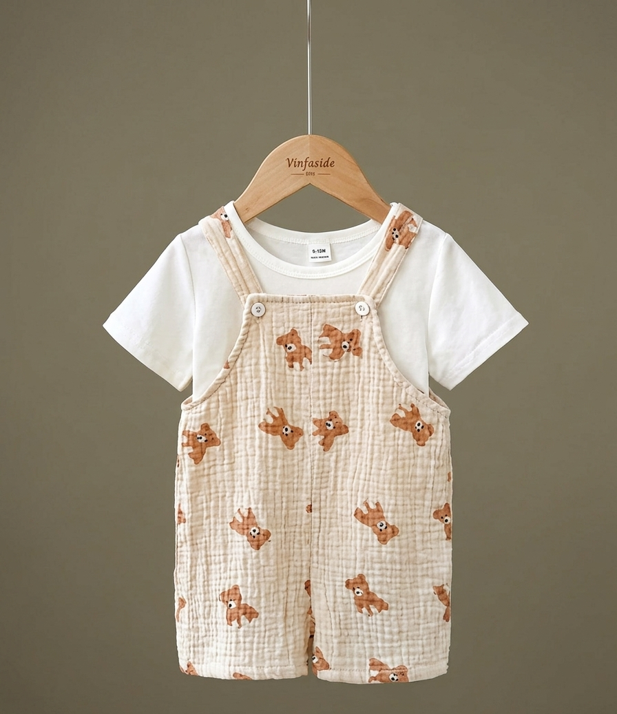 T Shirt & Dungaree Set