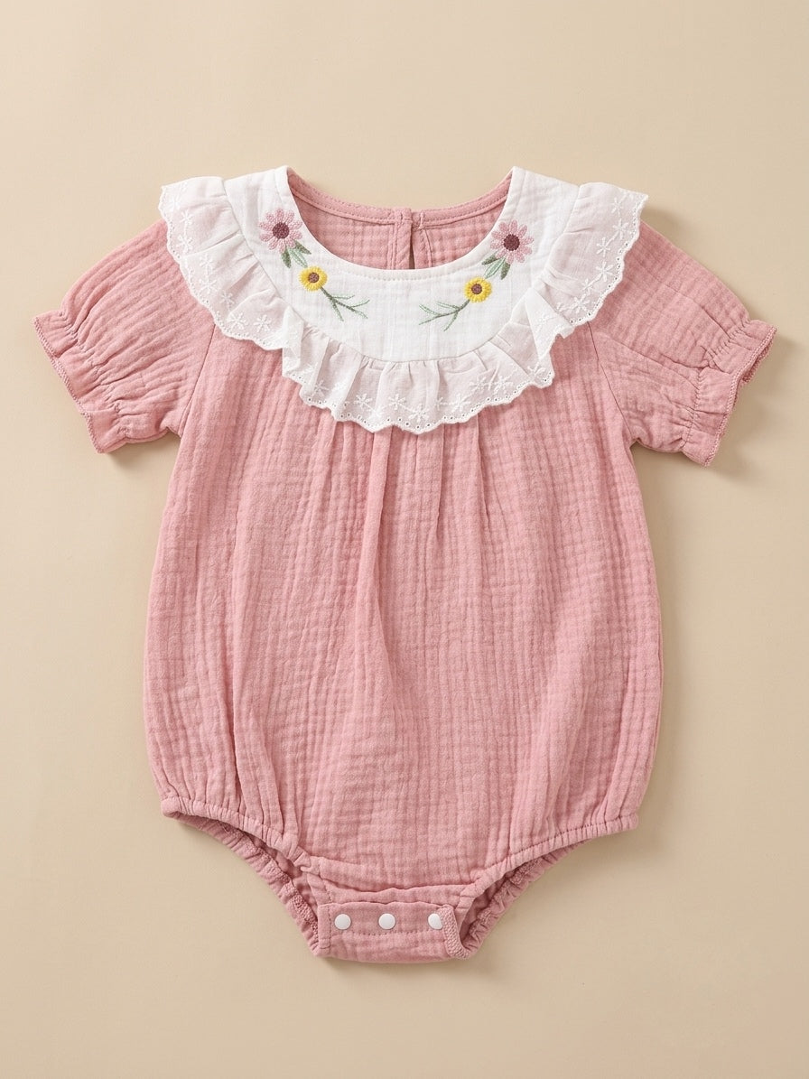 Floral Embroidered Romper