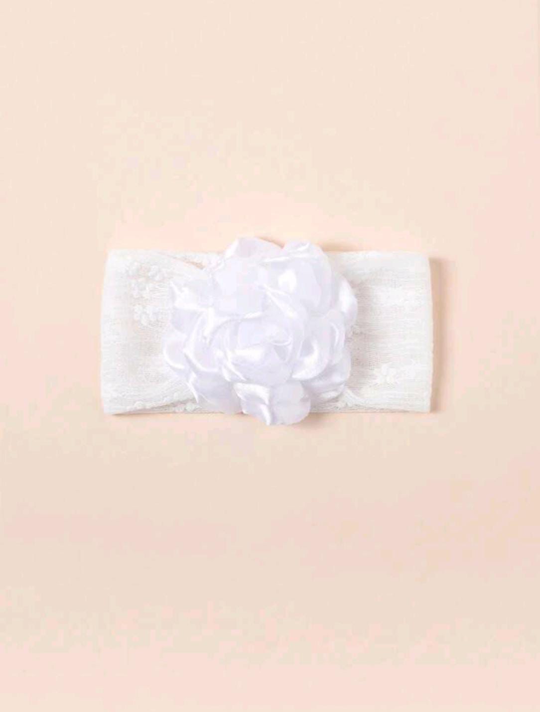 White Messy Flower Headband