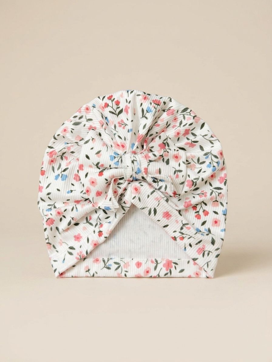 Floral Turban Bow Cap