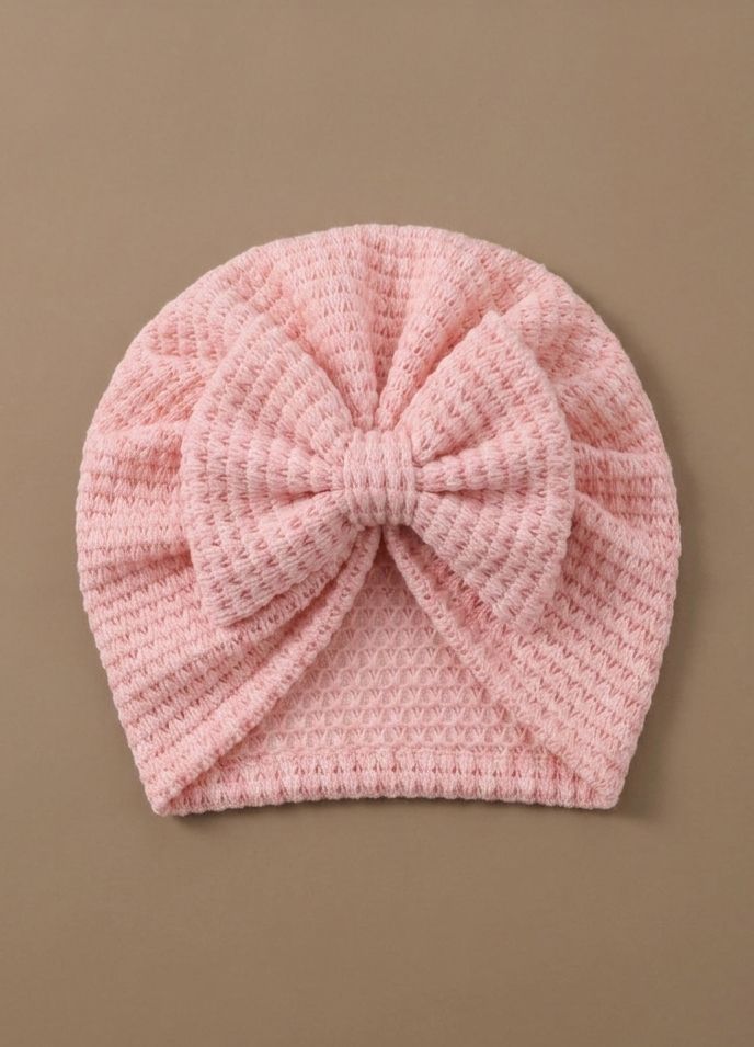 Baby Pink Bow Turban Cap