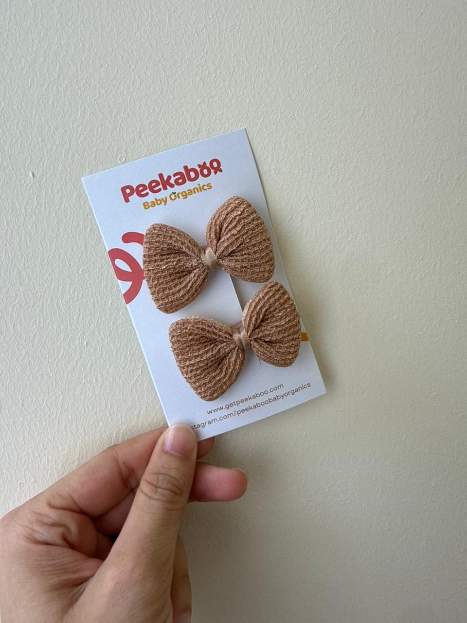 Beige Bow Clip