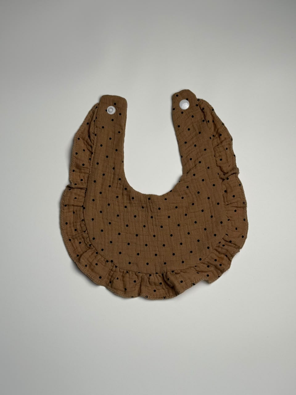 Bib - Cocoa Dot Ruffle