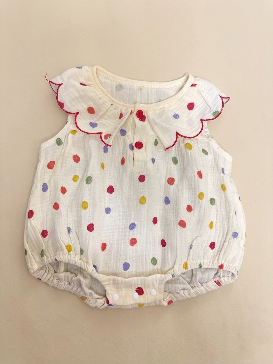 Rainbow Polka Bubble Onesie
