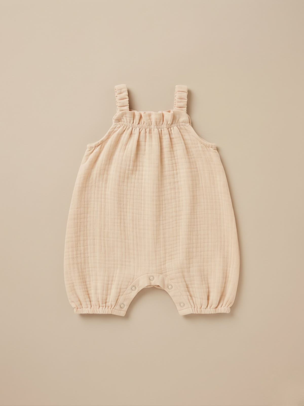 Sleeveless Ruffled Muslin Bubble Romper