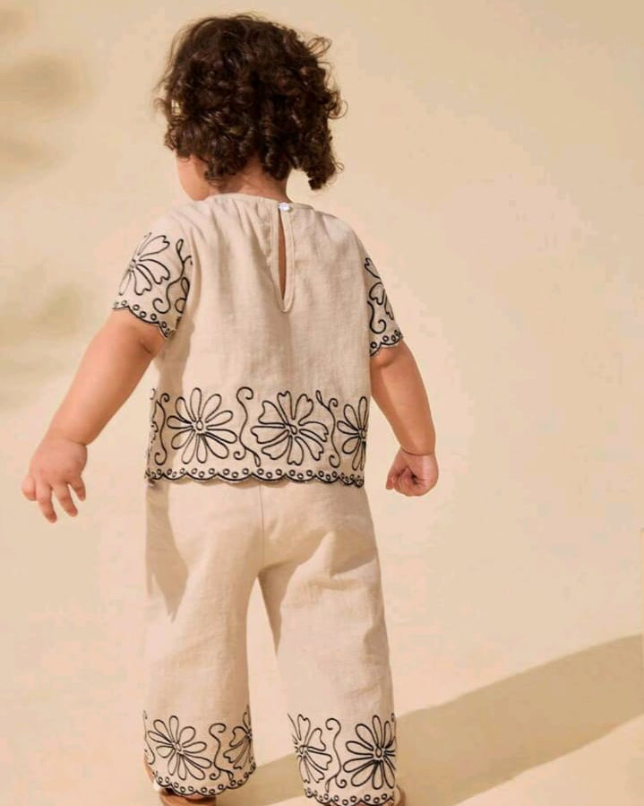 Embroidered floral design co-ord