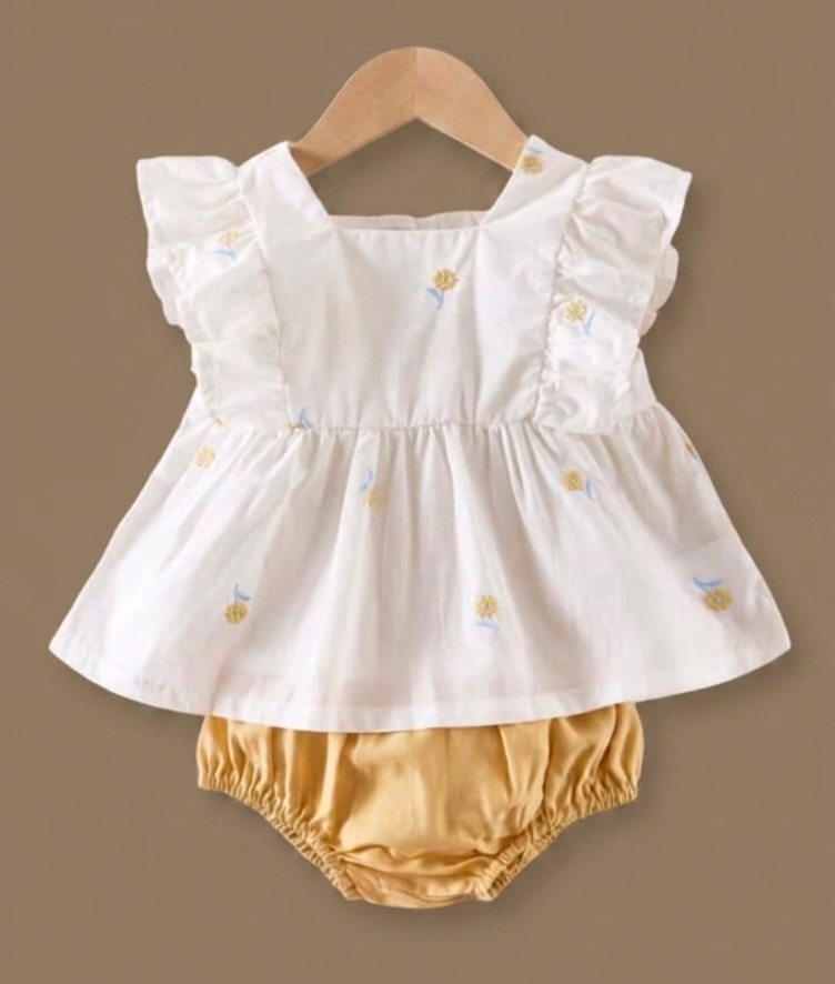 Embroidered Top and shorts