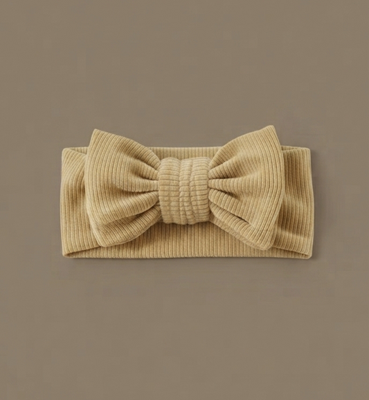 Corduroy Bow Headband - Mustard Yellow