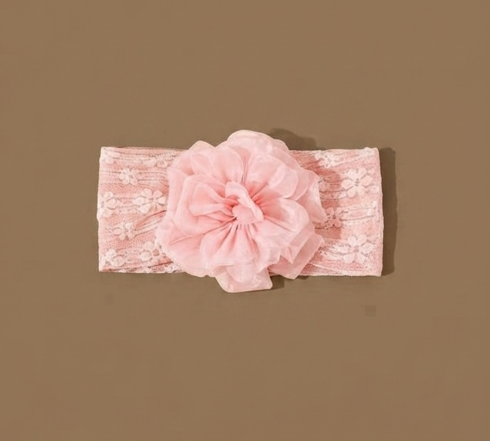 Dusty Pink Floral Blossom Lace Headband