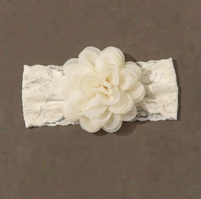 Cream Blossom Lace Headband
