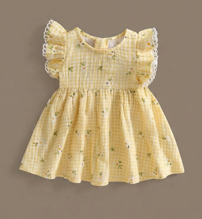 Lemon Daisy Ruffle Dress