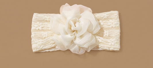 Beige Floral Blossom Lace Headband