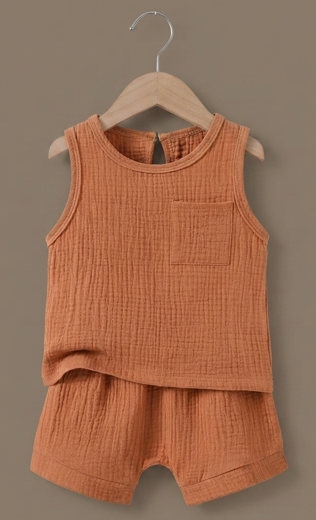 Rust Orange Sleeveless Co-Ord