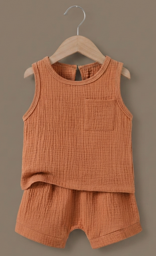 Rust Orange Sleeveless Co-Ord