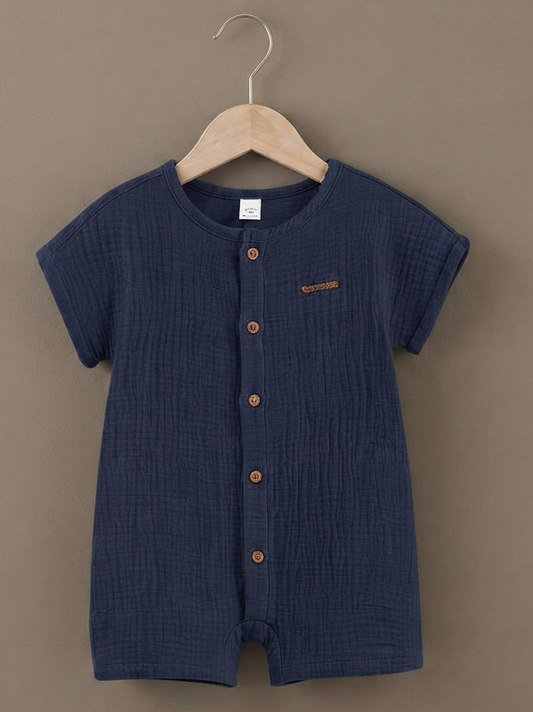 Classic Navy Textured Playsuit