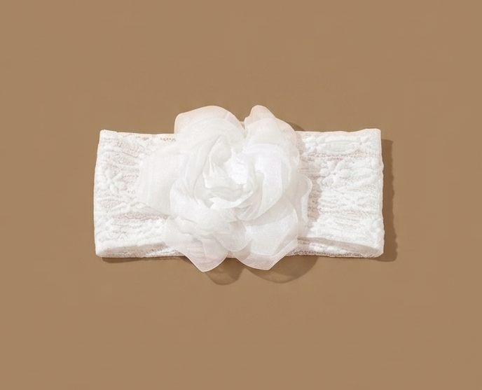White Floral Blossom Lace Headband