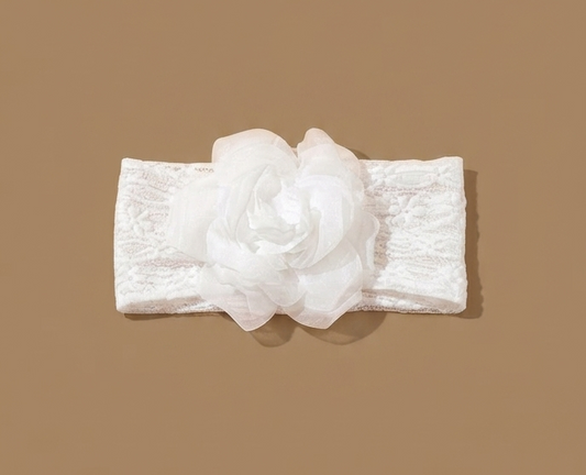 White Floral Blossom Lace Headband