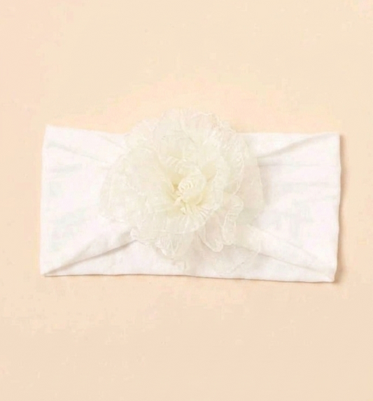 Organza Flower Headband - White