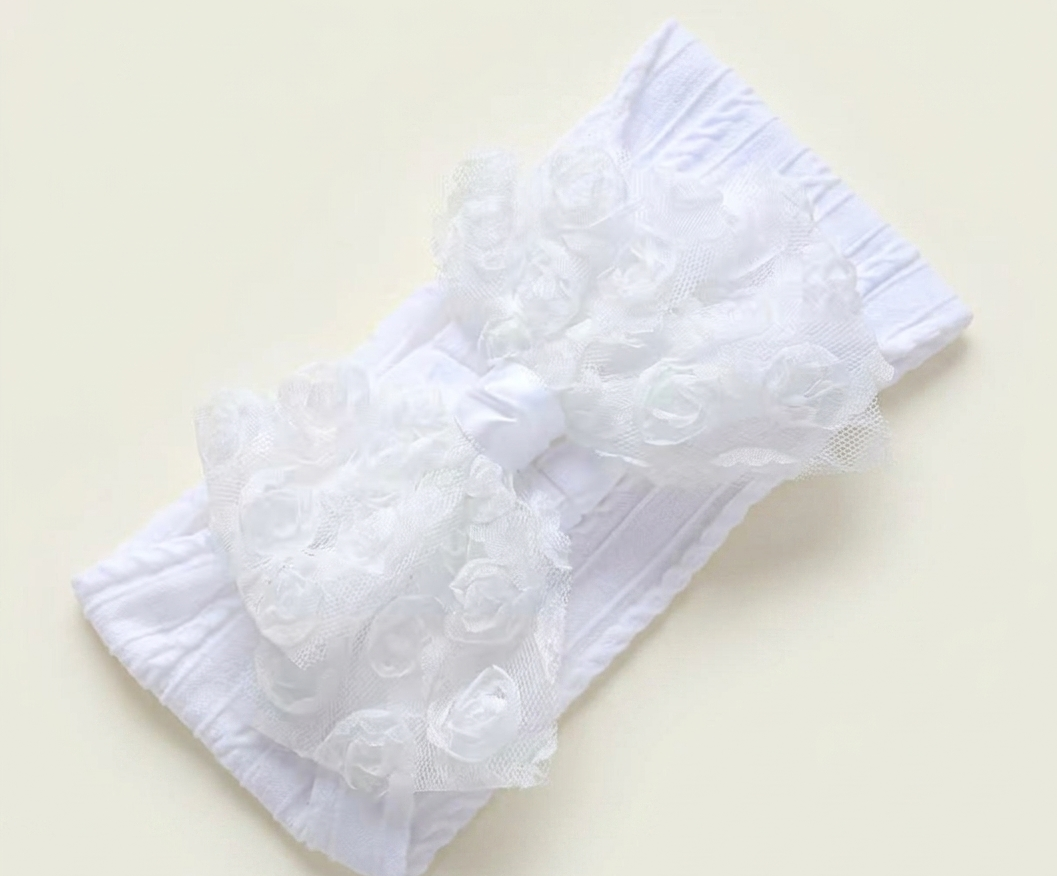 Rose Headband - White