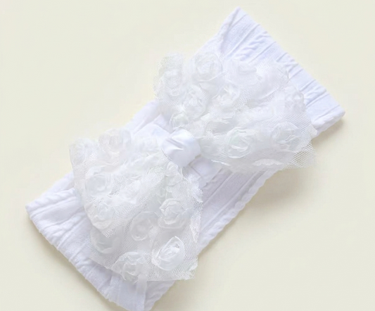 Rose Headband - White