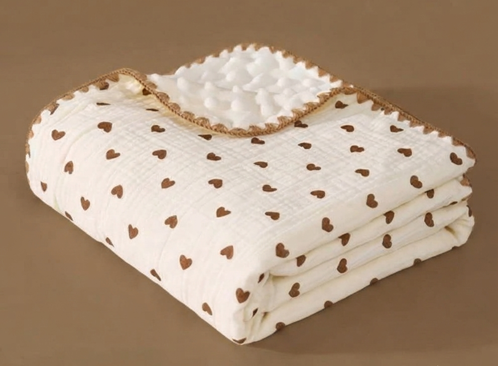Muslin Cotton Bubble Blanket With Thread Work