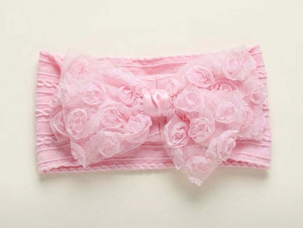 Rose Headband - Baby Pink