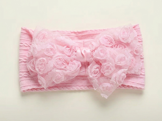 Rose Headband - Baby Pink