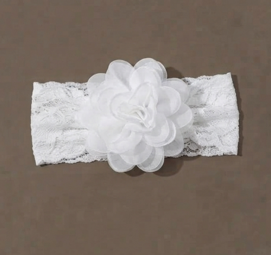 White Blossom Lace Headband
