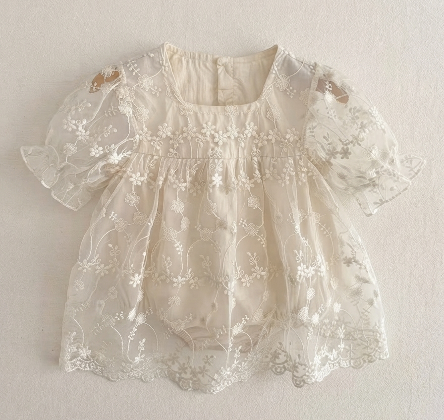 The Ivory Heirloom Lace Romper