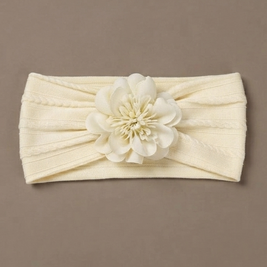Floral Headband - Beige