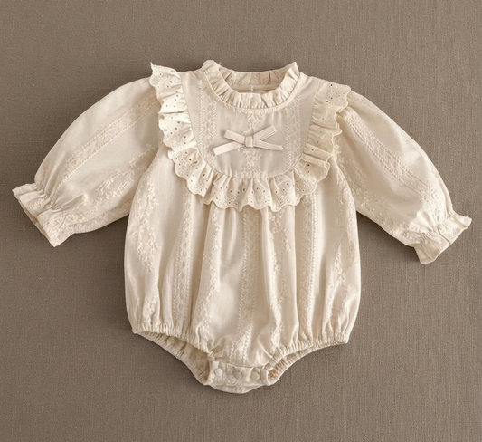 Pastoral Lace Trim Romper