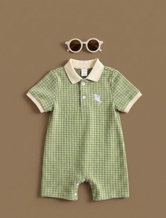 Baby boy polo romper