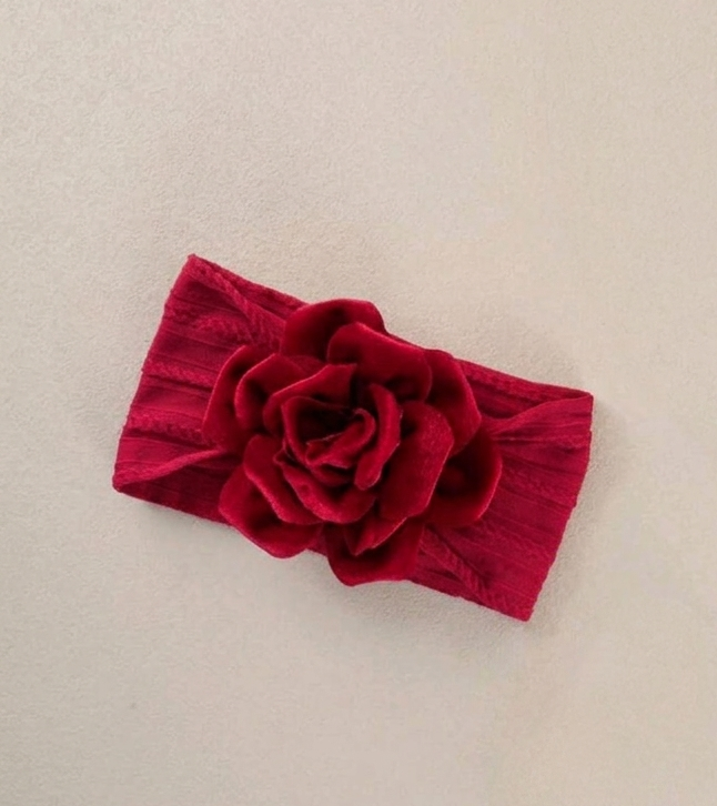Girls headband - deep red