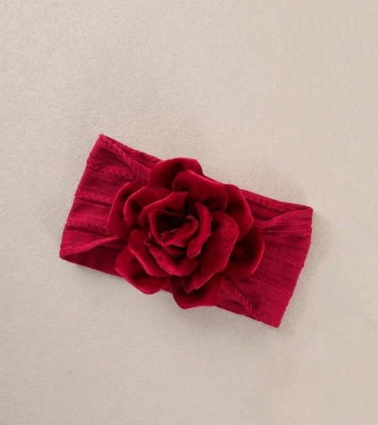 Girls headband - deep red