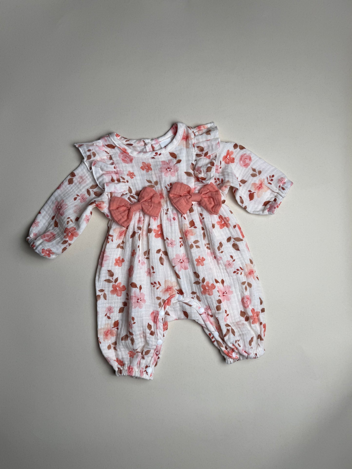 Peach Floral Romper
