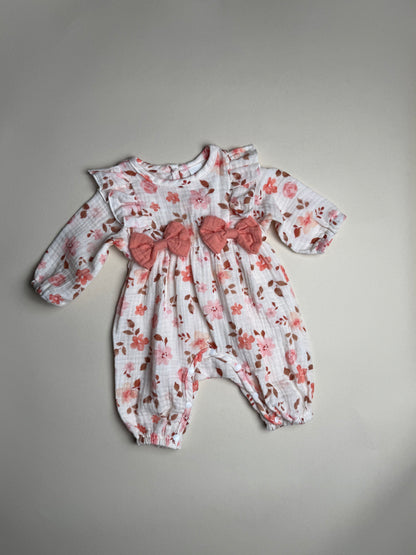 Peach Floral Romper