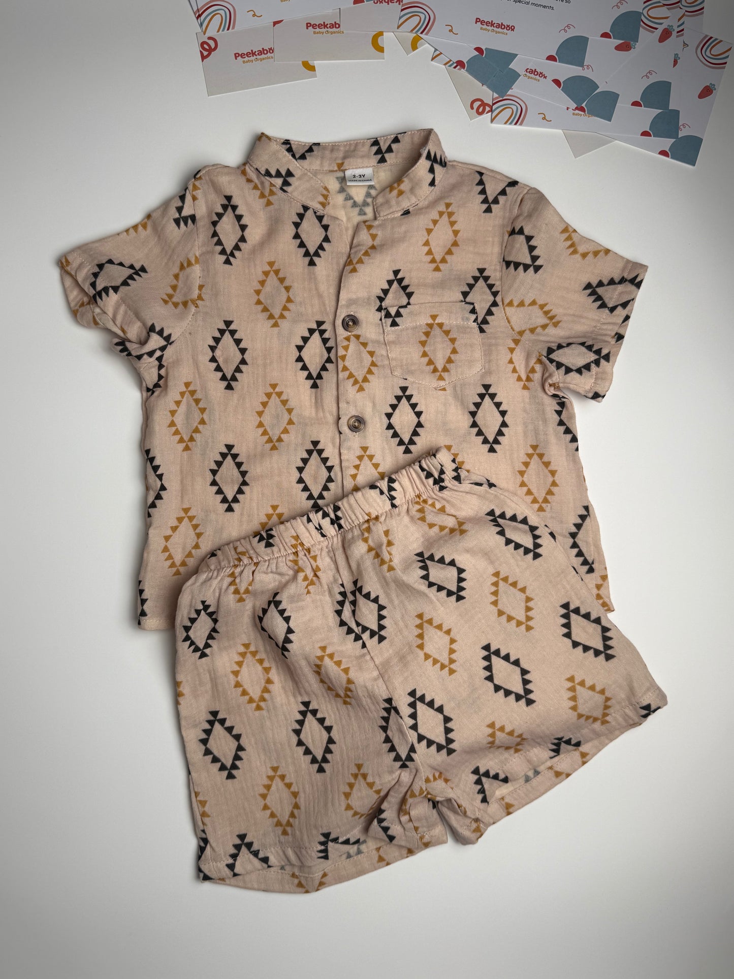 Boho Geometric Muslin Set