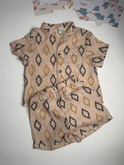 Boho Geometric Muslin Set