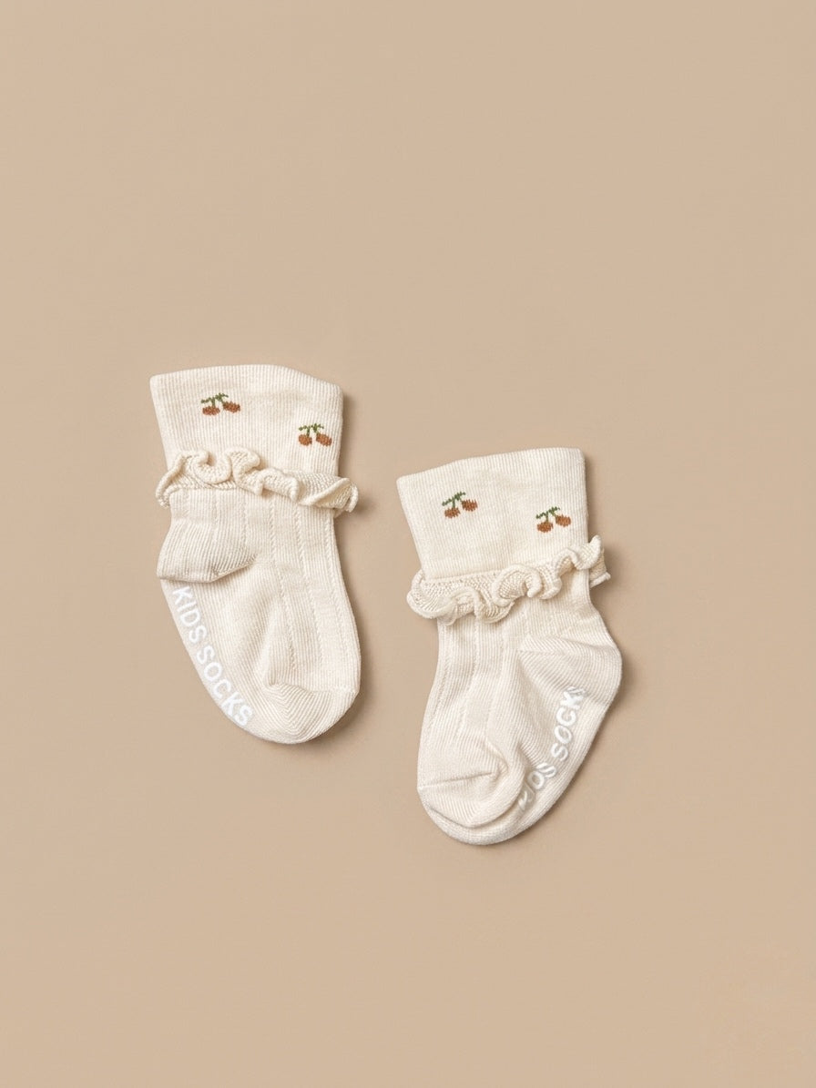 Cherry Drop Frill Socks
