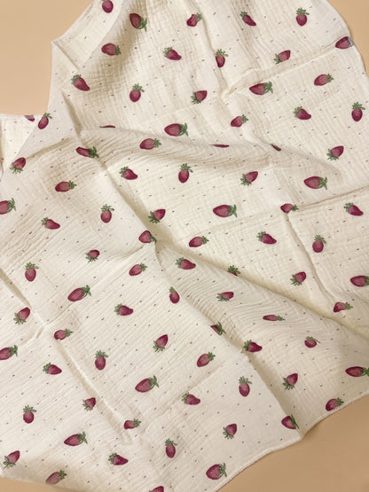 Strawberry Organic Muslin Swaddle