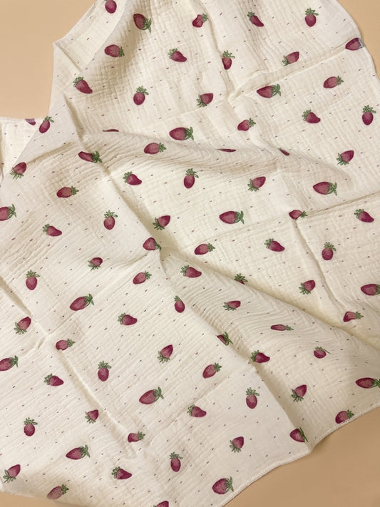 Strawberry Organic Muslin Swaddle