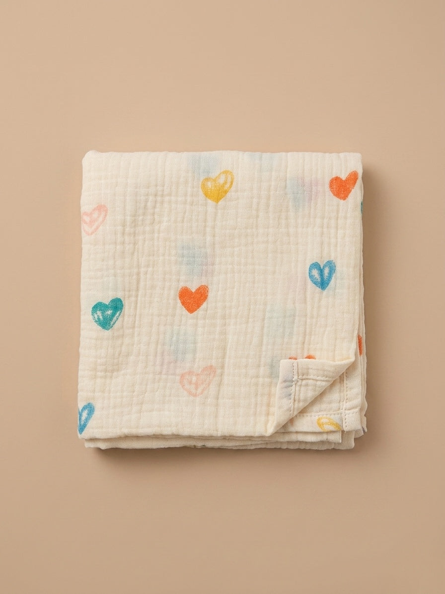 Colour Hearts Swaddle