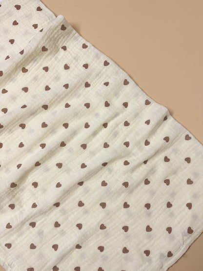 Heart Organic Muslin Swaddle