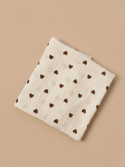 Heart Organic Muslin Swaddle