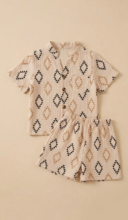 Boho Geometric Muslin Set