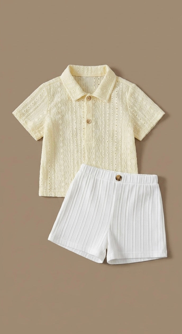 Knit Lemon Yellow Champ Set